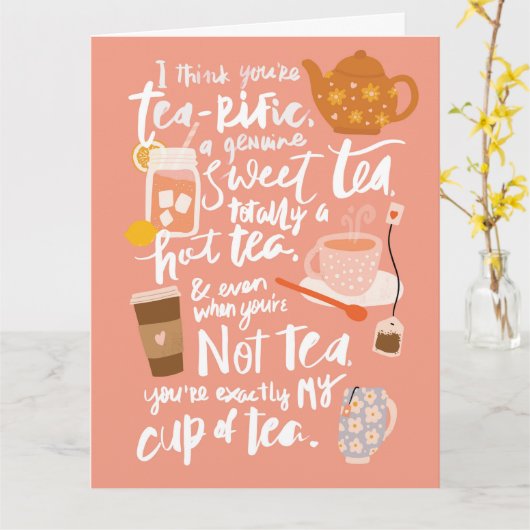 Tea-rific Punny Liebe Card Karte (Gelbe Blume)