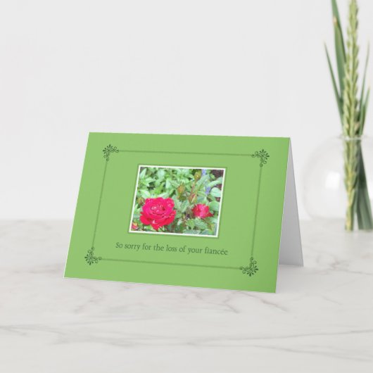 Tea Rose Fiancée Loss Beileid Karte (Vorderseite)