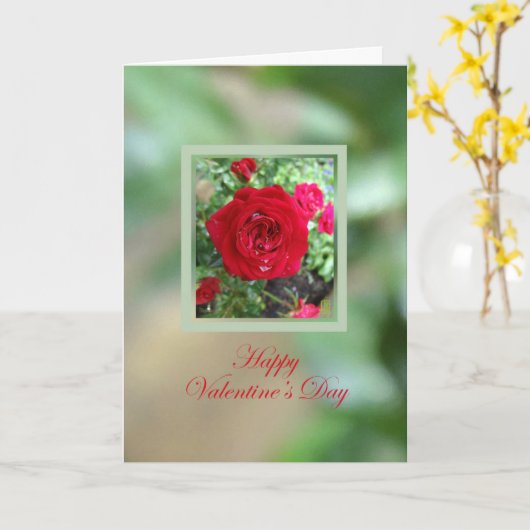 Tea Rose Glücklicher Valentinstag Karte (Gelbe Blume)