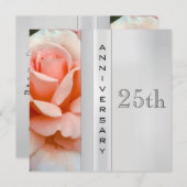 Tea Rose Silver Wedding Anniversary Einladung (Vorne/Hinten)