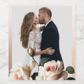 Tea Rose Wedding Weinetikett (Einzelnes Label)