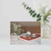 Tea Set Still Life Claude Monet Postkarte (Stehend Vorderseite)