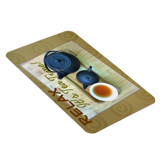 Tea Setting Photograph Overhead View Template Magnet (Rechte Seite)
