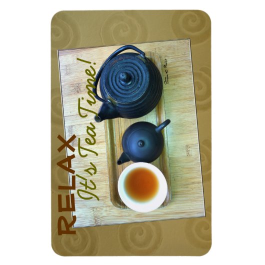 Tea Setting Photograph Overhead View Template Magnet (Vertikal)
