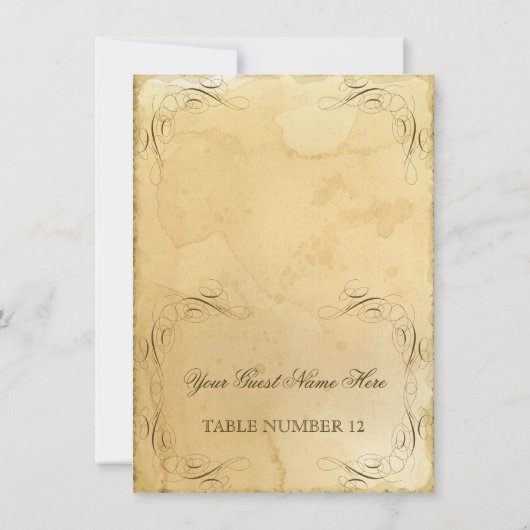Tea Stached Vintage Wedding 1 - Tischnummer (Rückseite)