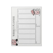 Tea Tea Teacup und Blume Notepad Notizblock (Rotiert)