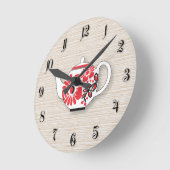Tea Teapots Runde Wanduhr (Winkel)