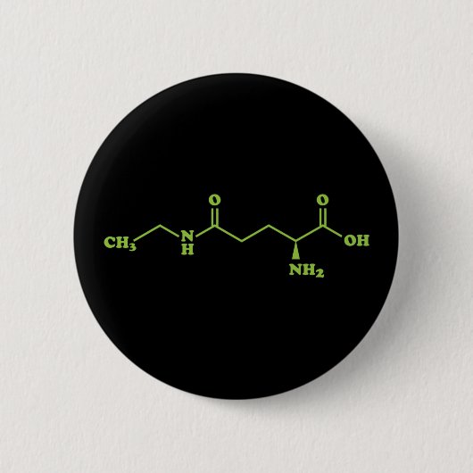 Tea Theanine Molecular Chemical Formel Button (Vorderseite)