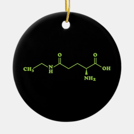 Tea Theanine Molecular Chemical Formel Keramik Ornament (Vorne)