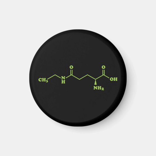 Tea Theanine Molecular Chemical Formel Magnet (Vorne)