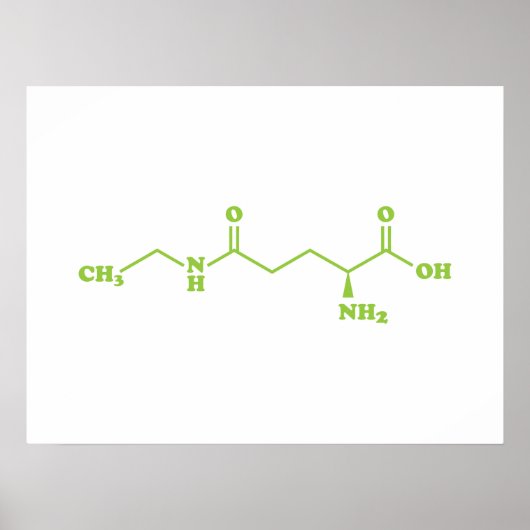 Tea Theanine Molecular Chemical Formel Poster (Vorne)
