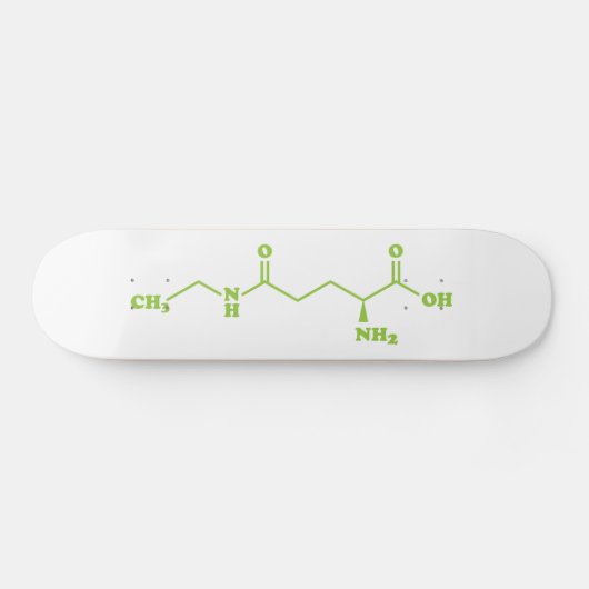 Tea Theanine Molecular Chemical Formel Skateboard (Horizontal)
