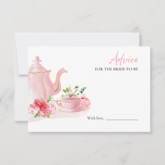 Tea Theme Brautparty Ratschläge für die Bride Card Einladung (Vorderseite)