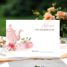 Tea Theme Brautparty Ratschläge für die Bride Card