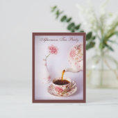 Tea Time, Afternoon Tea Party Einladungspostkarte (Stehend Vorderseite)