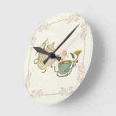 Tea Time Art, Grafik Design Runde Wanduhr (Winkel)