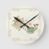 Tea Time Art, Grafik Design Runde Wanduhr (Vorderseite)