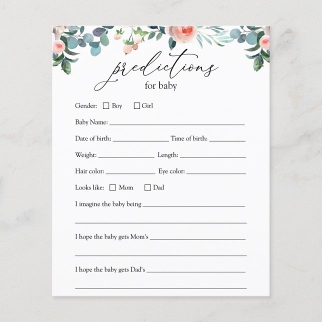 Tea Time Baby Predictions Card (Vorderseite)