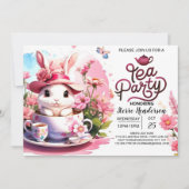 Tea Time Babydusche des verzauberten Bunny Einladung (Vorderseite)