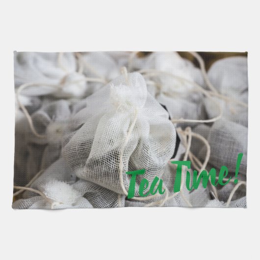 Tea Time Bag für Teeliebhaber Geschirrtuch (Horizontal)