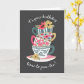 Tea Time Birthday Grußkarte Karte (Gelbe Blume)