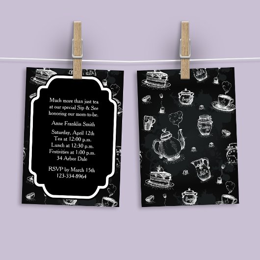 Tea Time Black Einladung