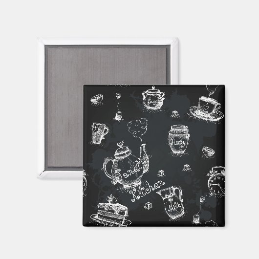 Tea Time Black Magnet (Vorderseite/Rückseite)