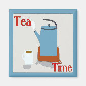 Tea Time Blue Pot Magnet (Vorne)