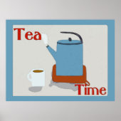 Tea Time Blue Pot Poster (Vorne)