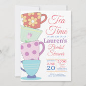 Tea Time Bridal Dusche Einladung (Vorderseite)