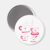 Tea Time Button Magnet (Vorderseite/Rückseite)