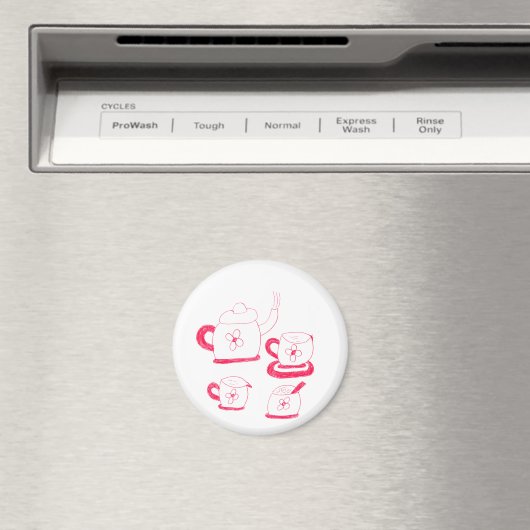 Tea Time Button Magnet (In Situ (Geschirrspüler))