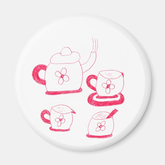 Tea Time Button Magnet (Vorne)