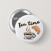 Tea Time Button, Tea Button, Rundtaste Button (Vorne & Hinten)
