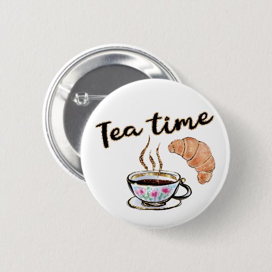 Tea Time Button, Tea Button, Rundtaste Button (Vorne & Hinten)