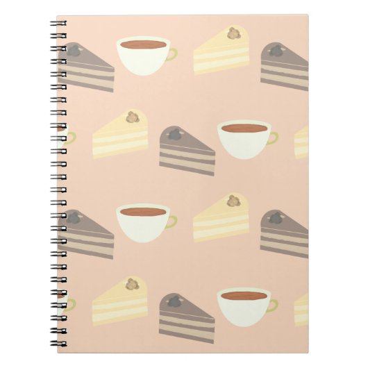 Tea Time Cake Slices and Teacup Notebook Notizblock (Vorderseite)