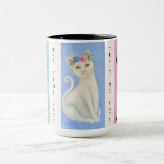 Tea Time Cats Whimsical Art Tasse