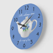 Tea Time Clock (blau) Große Wanduhr (Winkel)