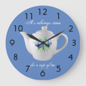 Tea Time Clock (blau) Große Wanduhr (Vorderseite)