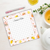 Tea Time Cozy Notes - Grid Lined Sticky Notes Post-it Klebezettel
