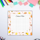 Tea Time Cozy Notes - Grid Lined Sticky Notes Post-it Klebezettel