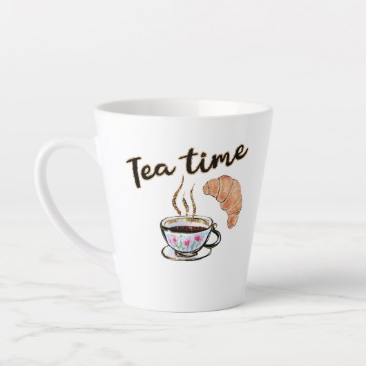 Tea Time Cup, Teefreund Geschenk Tee Party Accesso Milchtasse (Links)