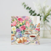 Tea Time Extravaganza: Tea Soirée, eine Babydusche Einladung (Stehend Vorderseite)