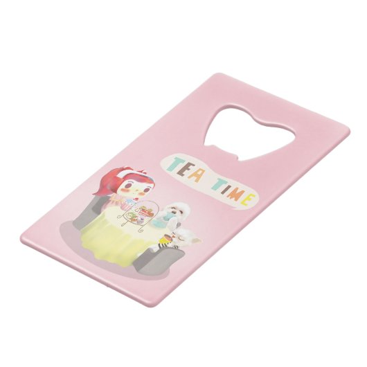 Tea Time Geldbeutel Flaschenöffner (Vorderseite Schrägansicht)