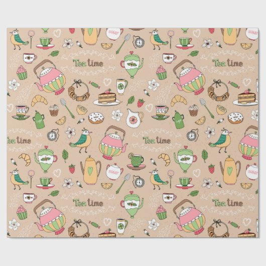 Tea Time Geschenkpapier (Flach)