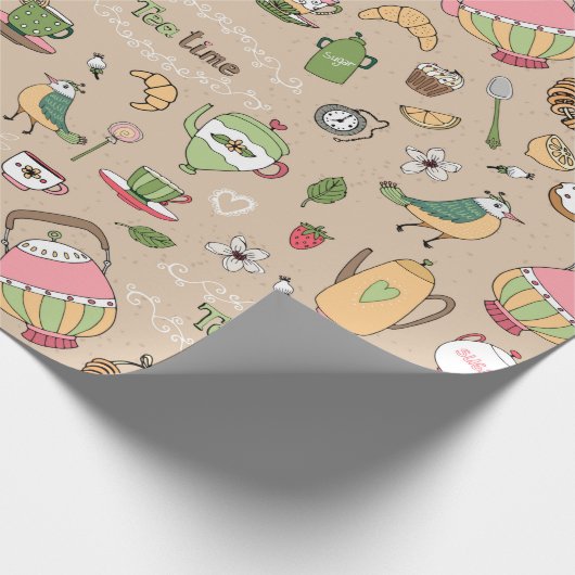 Tea Time Geschenkpapier (Ecke)