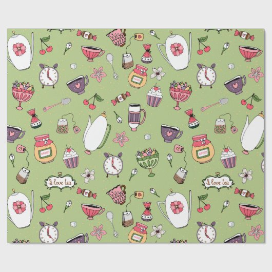 Tea Time Geschenkpapier (Flach)