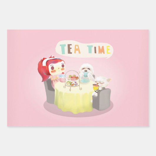 Tea Time Geschenkpapier Set (Vorderseite)