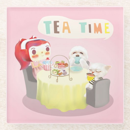 Tea Time Glasuntersetzer (Vorderseite)