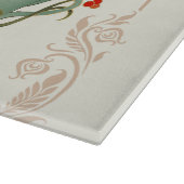 Tea Time Graphic Design, hellbeige Hintergrund Schneidebrett (Ecke)